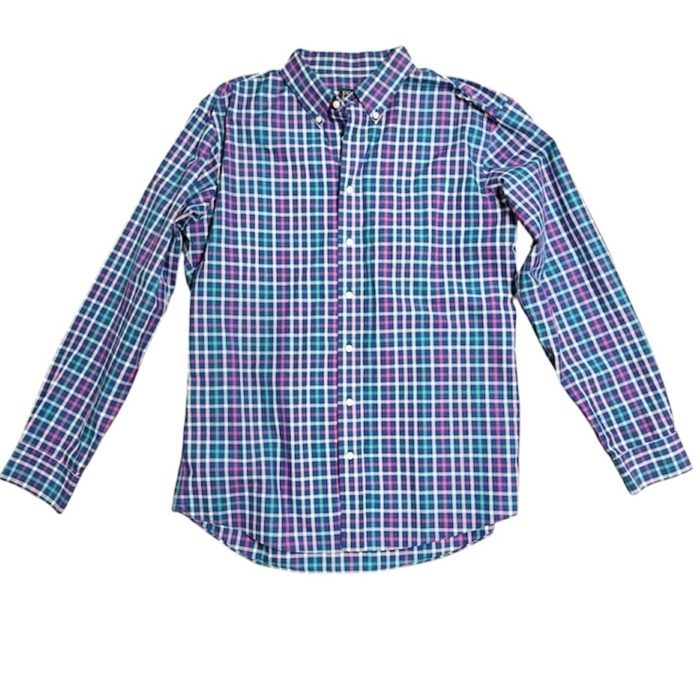 Jos. A. Bank Multicolor Plaid Button Down Shirt travelers collection tailored